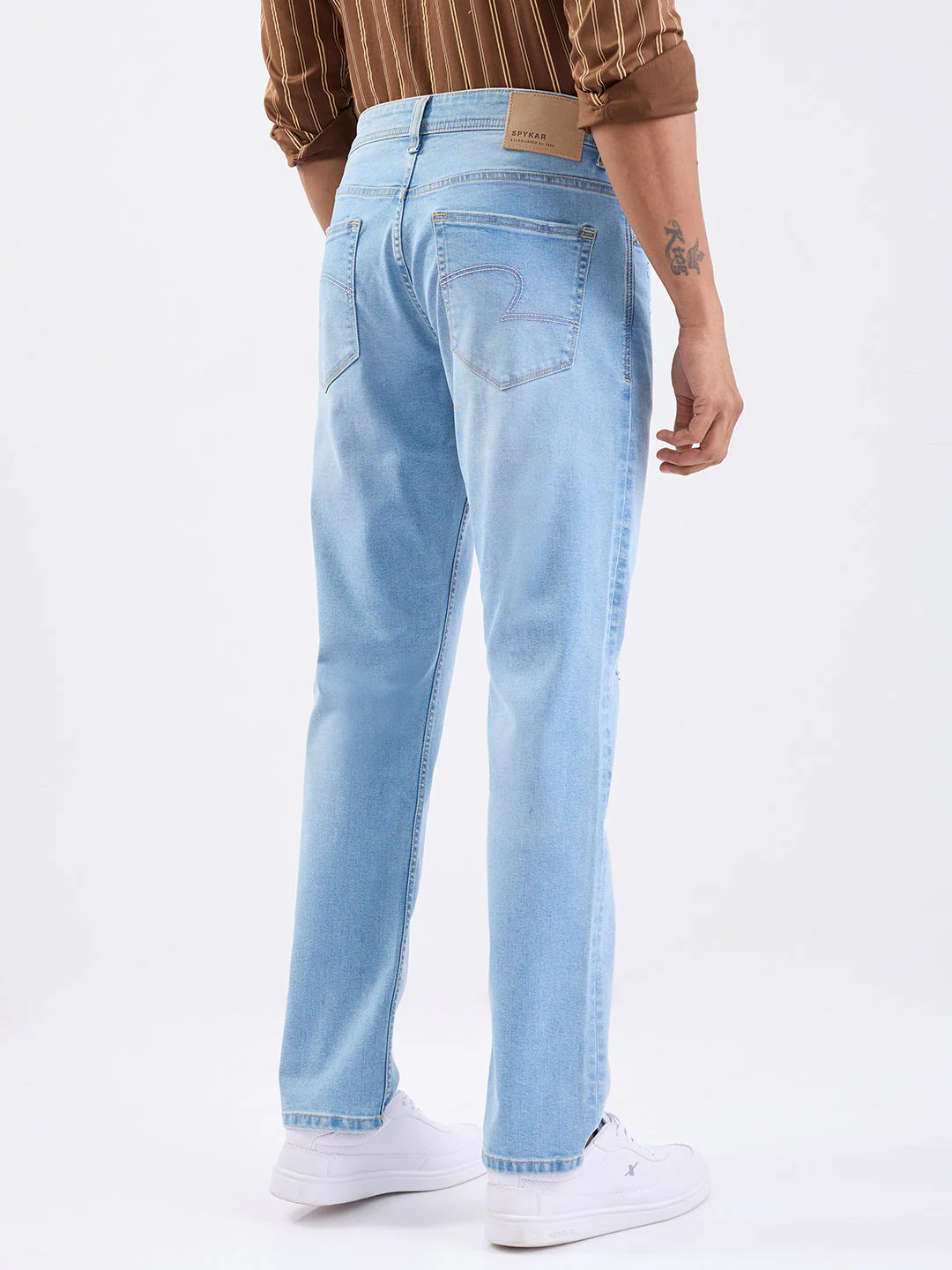 Men Jeans Comfort Fit Light Blue Mid Rise - Image 4
