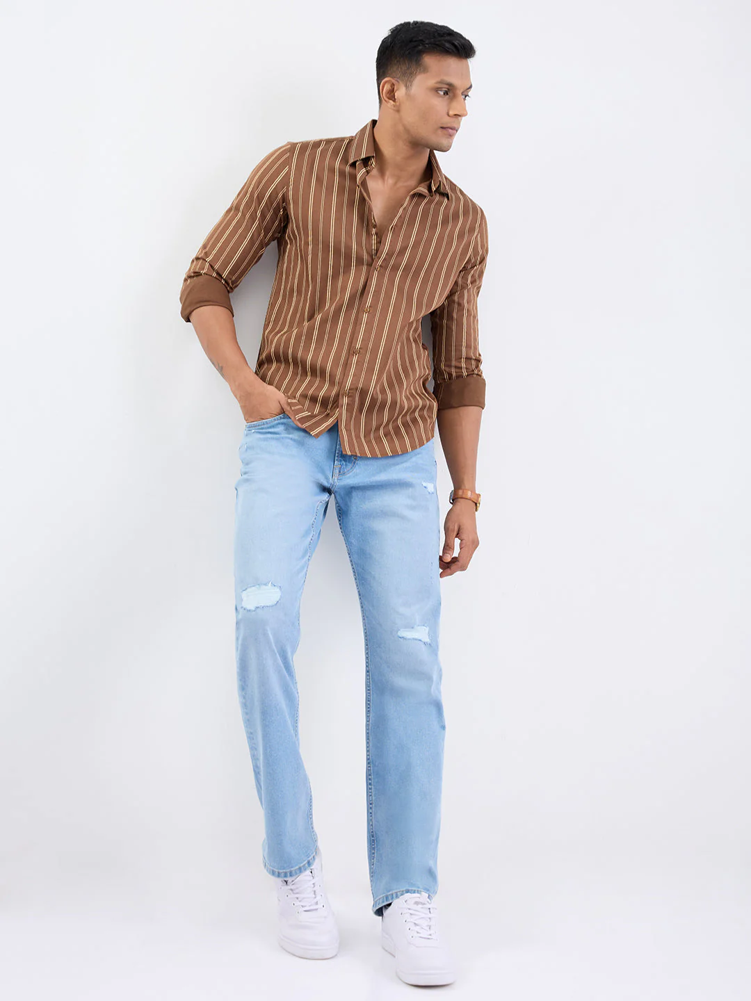 Men Jeans Comfort Fit Light Blue Mid Rise - Image 7