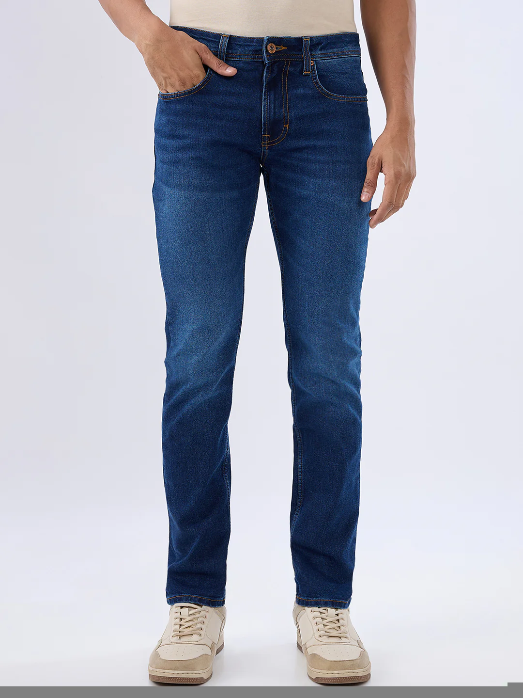 Men Ricardo Jeans Comfort Fit Blue Mid Rise