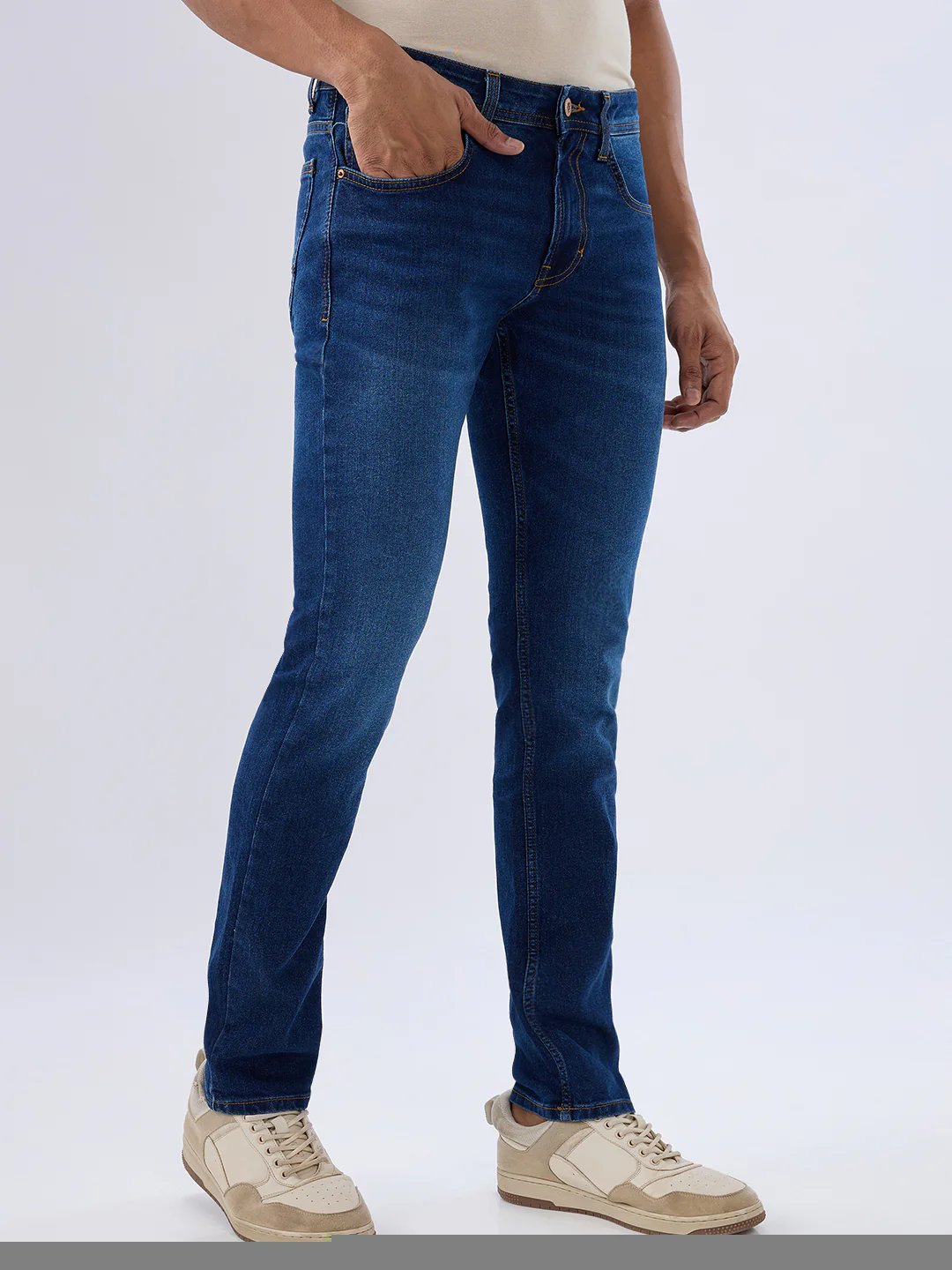 Men Ricardo Jeans Comfort Fit Blue Mid Rise - Image 2