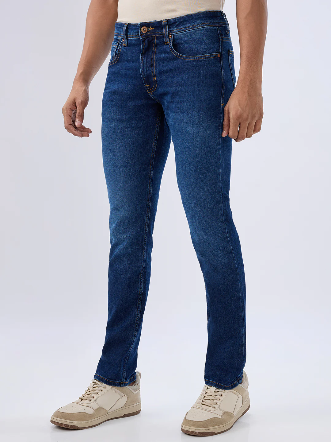 Men Ricardo Jeans Comfort Fit Blue Mid Rise - Image 3