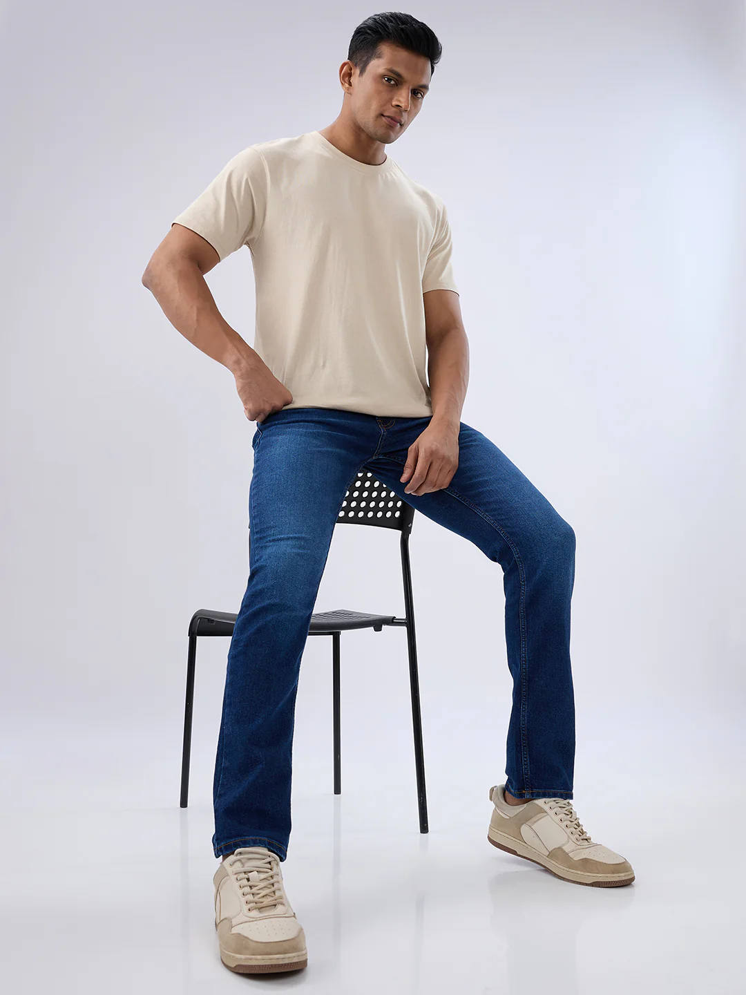 Men Ricardo Jeans Comfort Fit Blue Mid Rise - Image 7