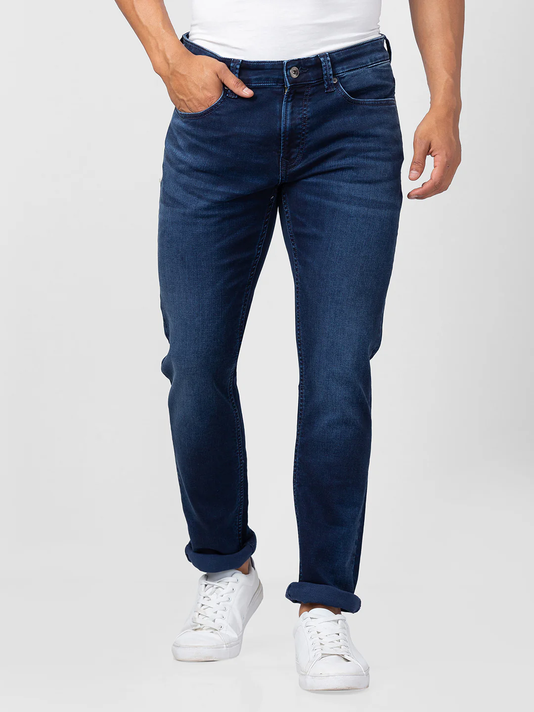 Men Rover Jeans Regular Fit Dark Blue Mid Rise - Image 2
