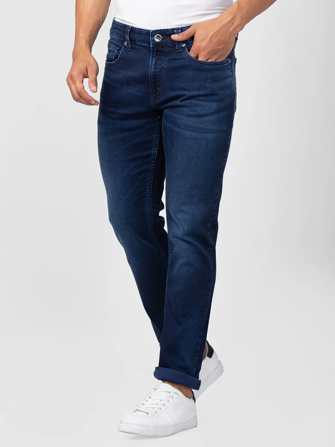 Men Rover Jeans Regular Fit Dark Blue Mid Rise - Image 4