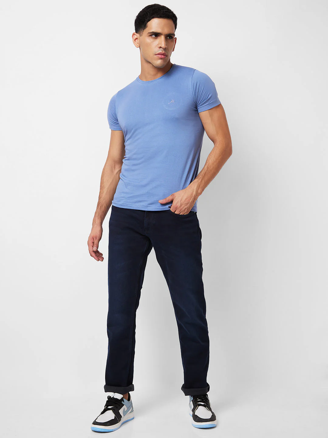 Men Jeans Regular Fit Blue Mid Rise - Image 2