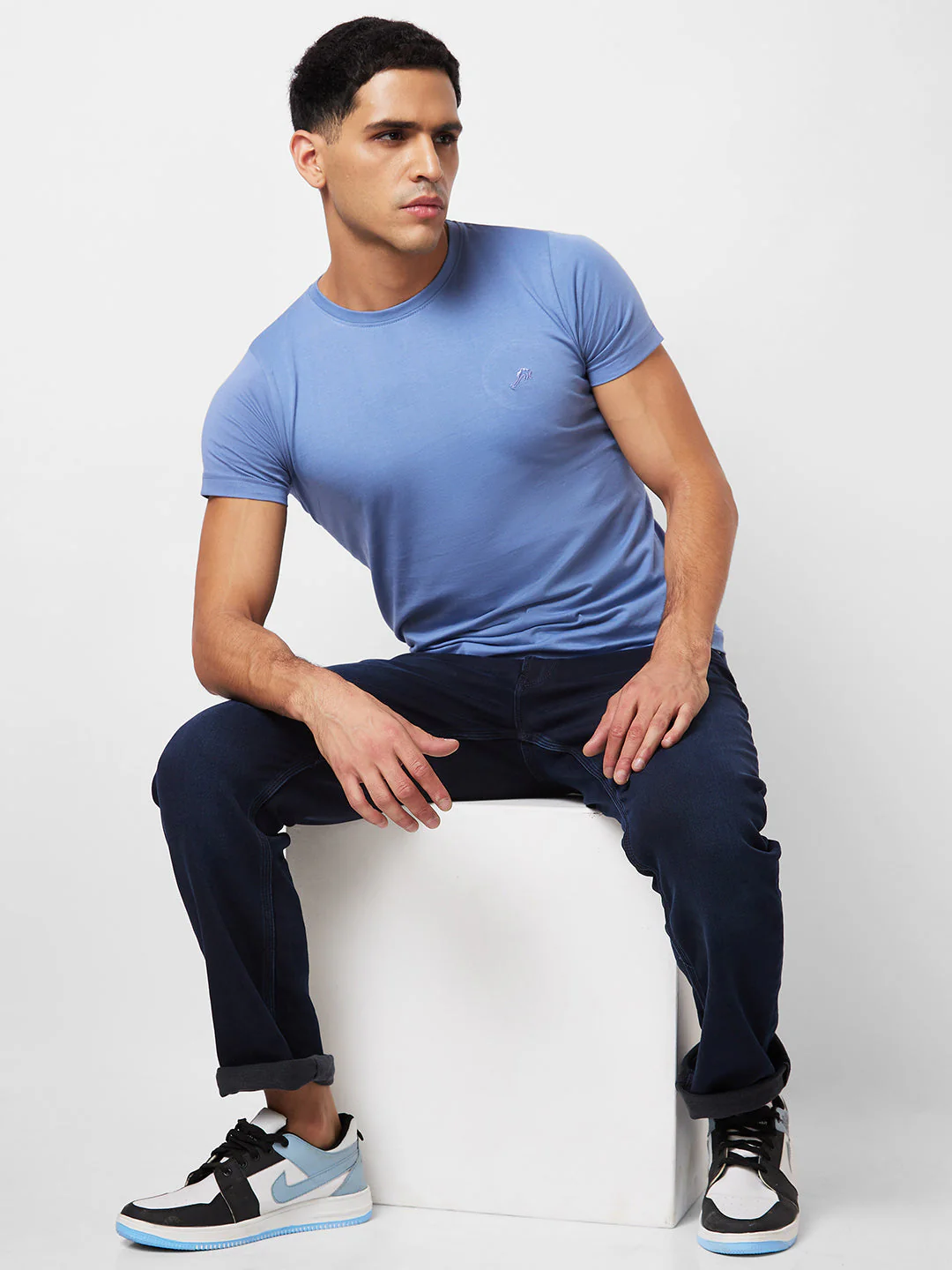 Men Jeans Regular Fit Blue Mid Rise - Image 6