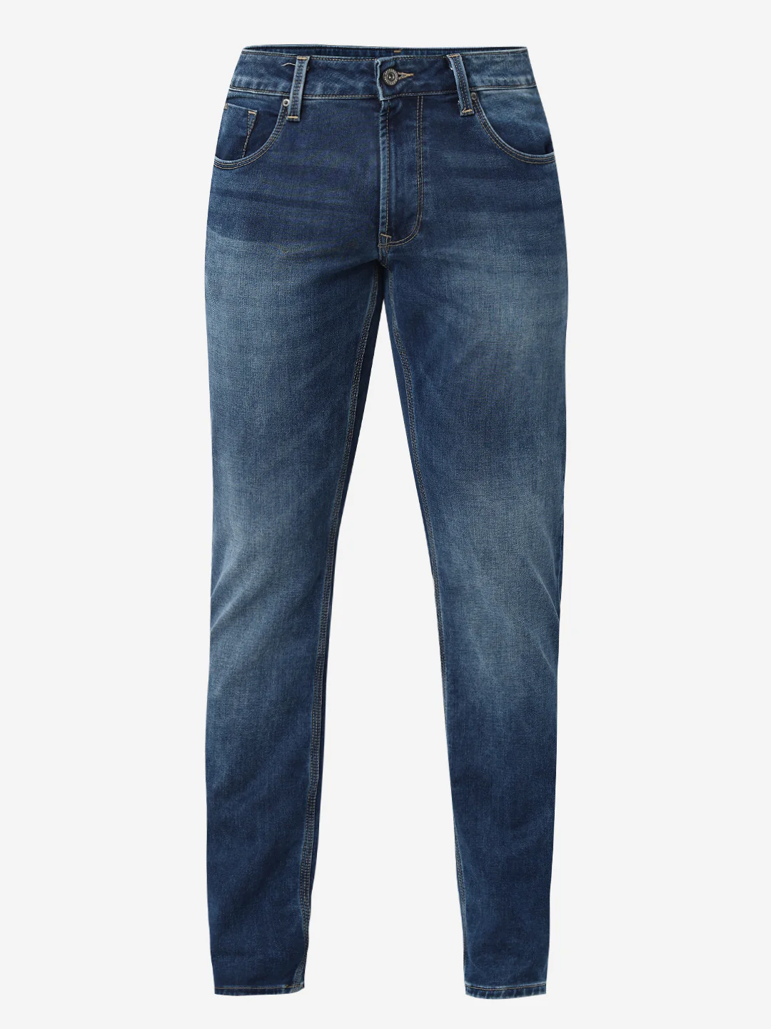 Men Jeans Regular Fit Dark Blue Mid Rise - Image 7