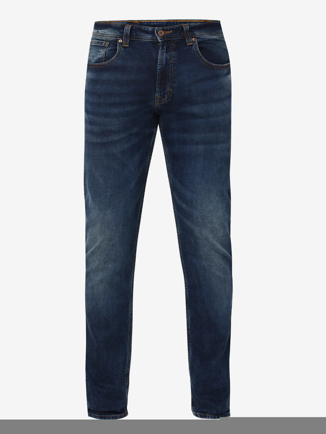 Men Jeans Regular Fit Dark Blue Mid Rise - Image 8