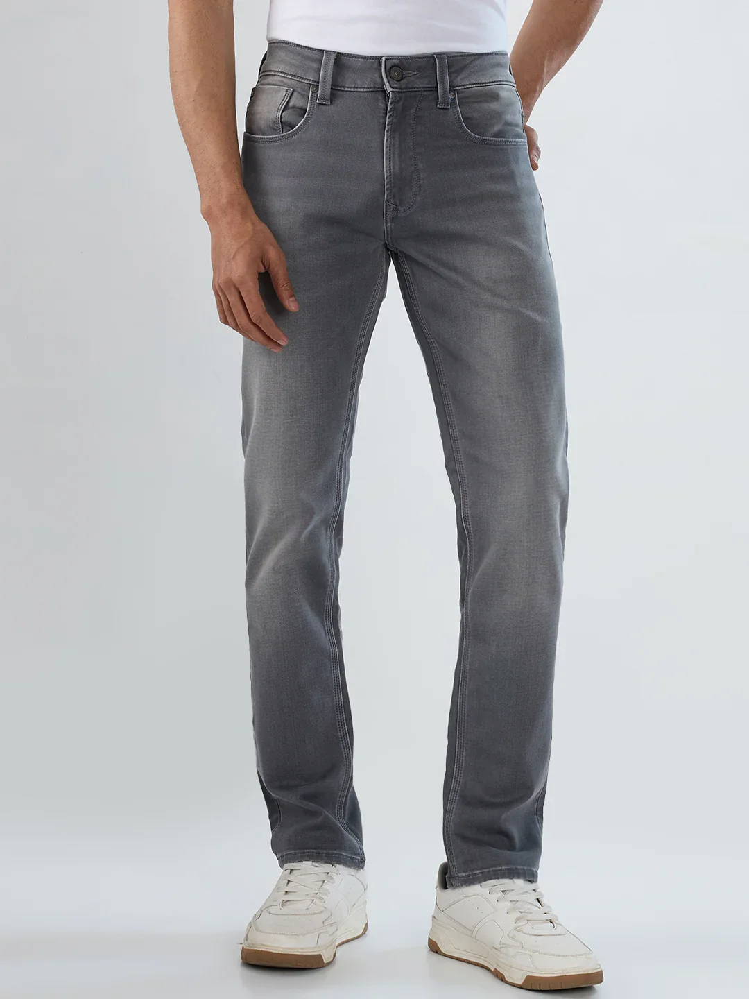 Men Rover Jeans Regular Fit Grey Mid Rise - Image 2