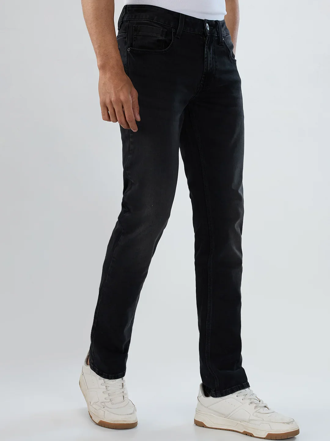 Men Rover Jeans Regular Fit Black Mid Rise - Image 5