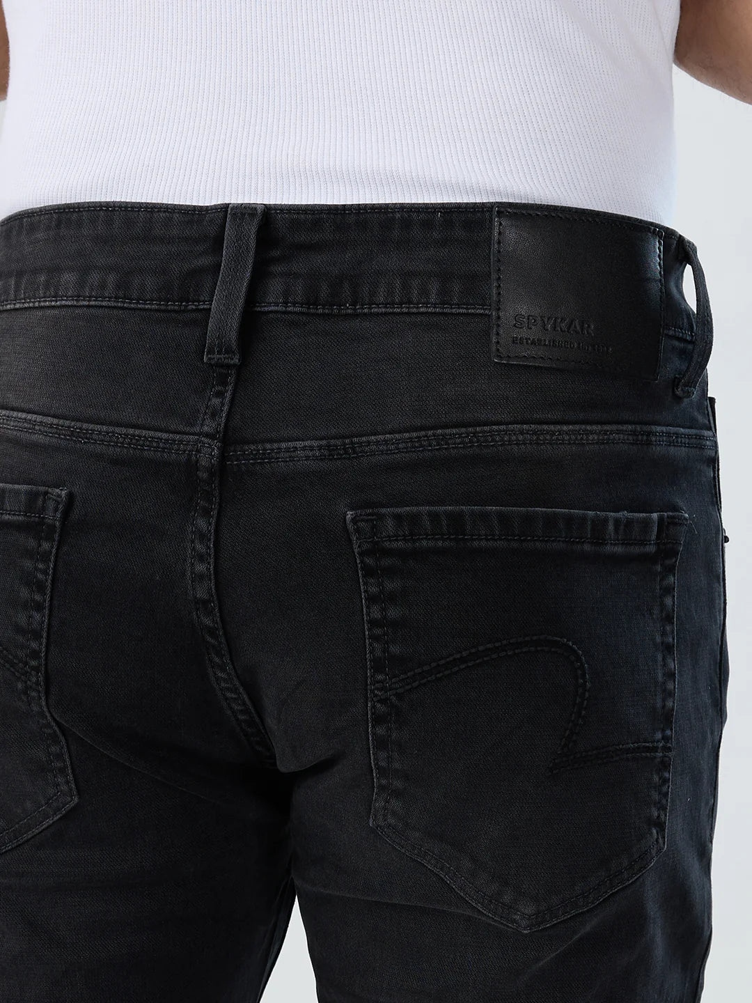 Men Rover Jeans Regular Fit Black Mid Rise - Image 7
