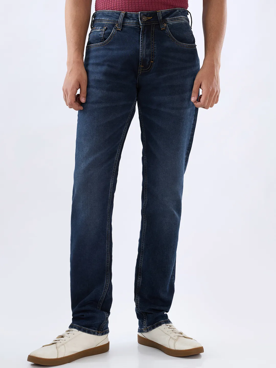Men Rover Jeans Regular Fit Dark Blue Mid Rise - Image 2