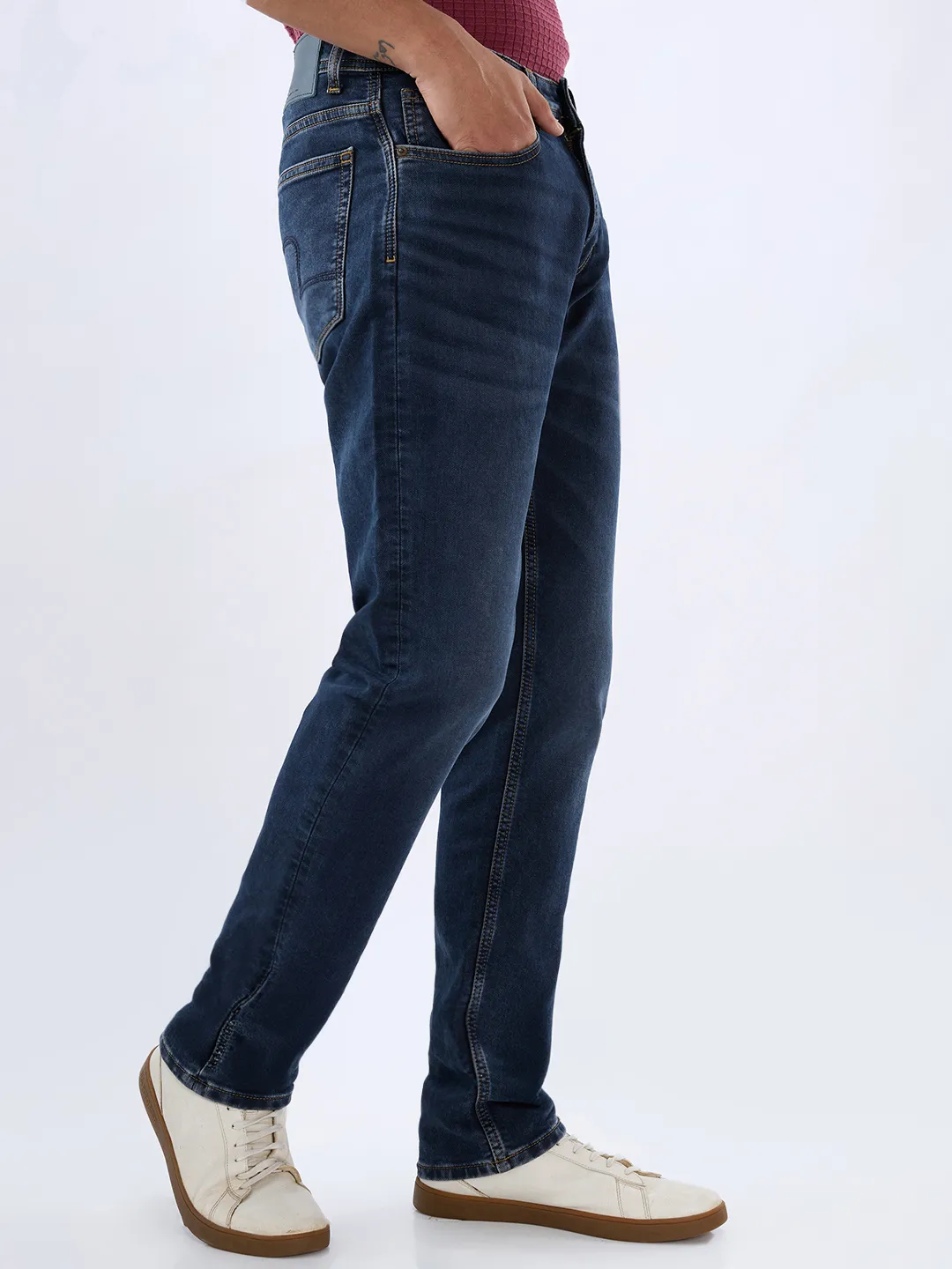 Men Rover Jeans Regular Fit Dark Blue Mid Rise - Image 4