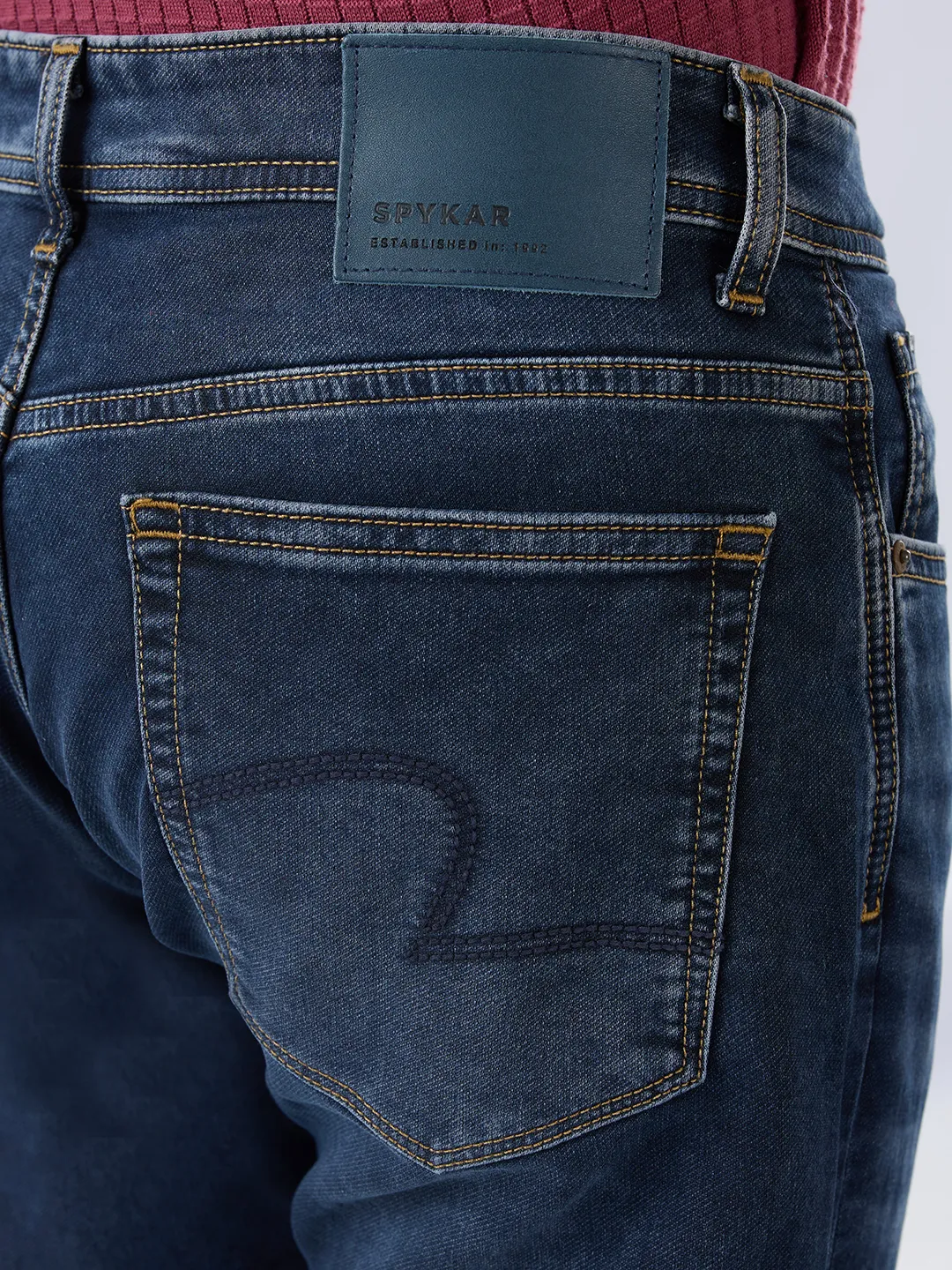 Men Rover Jeans Regular Fit Dark Blue Mid Rise - Image 7