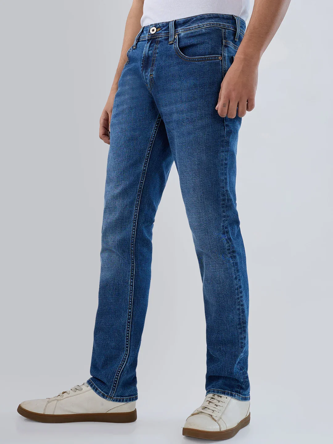 Men Rover Jeans Regular Fit Mid Blue Mid Rise - Image 5