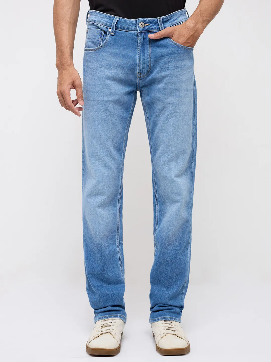Men Rover Jeans Regular Fit Mid Blue Mid Rise - Image 2