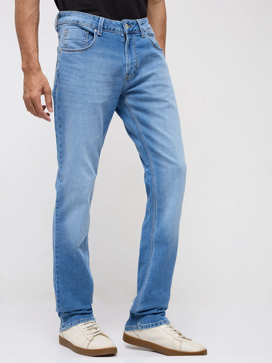 Men Rover Jeans Regular Fit Mid Blue Mid Rise - Image 3