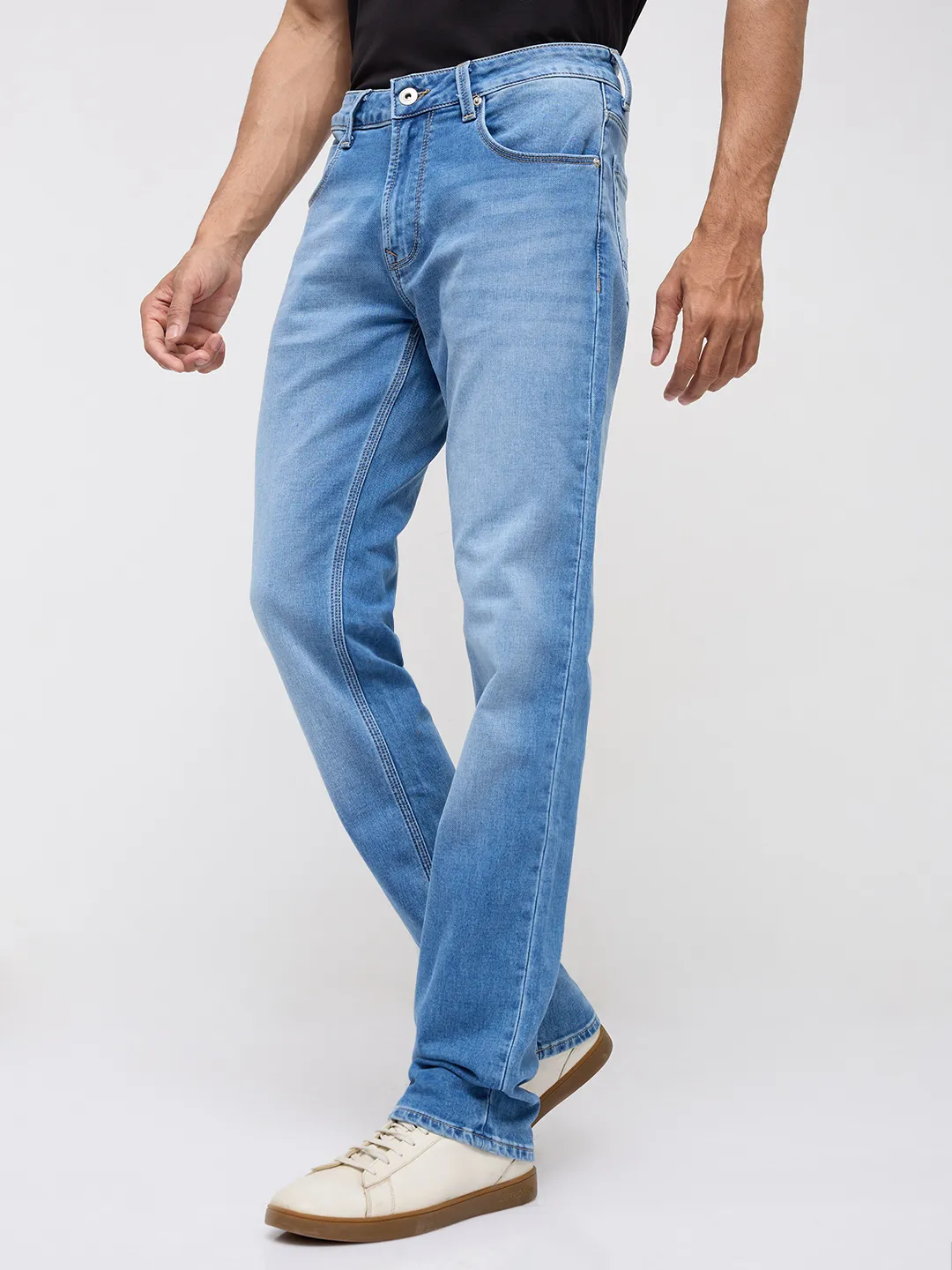 Men Rover Jeans Regular Fit Mid Blue Mid Rise - Image 4