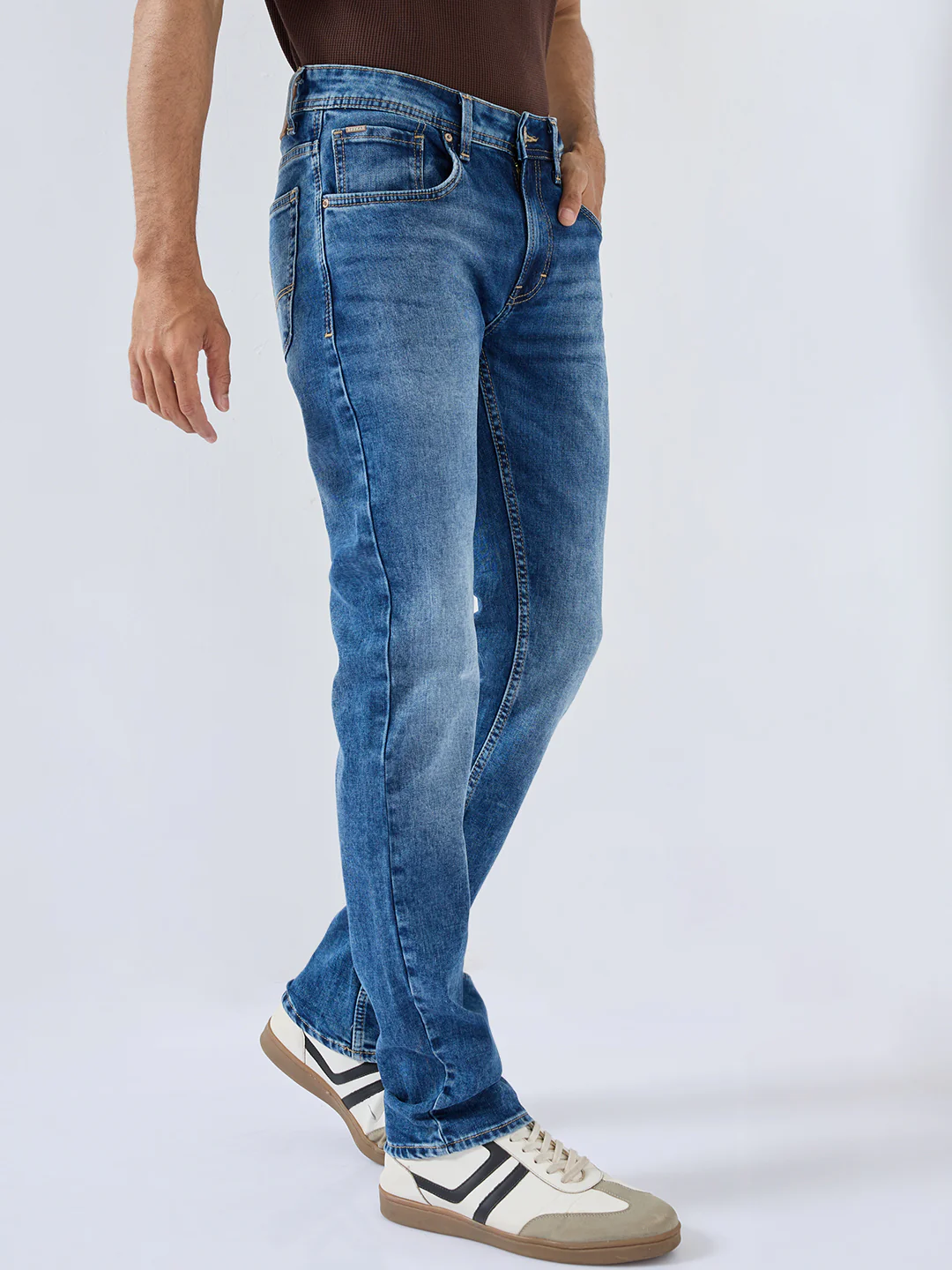 Men Rover Jeans Regular Fit Mid Blue Mid Rise - Image 3
