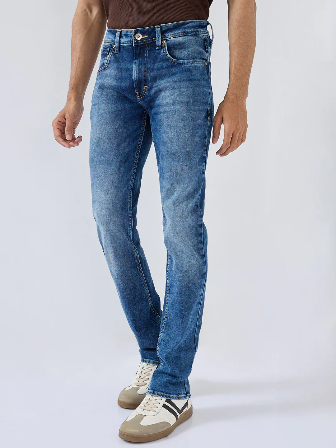 Men Rover Jeans Regular Fit Mid Blue Mid Rise - Image 4