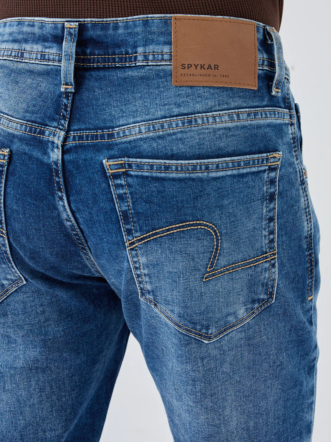 Men Rover Jeans Regular Fit Mid Blue Mid Rise - Image 7