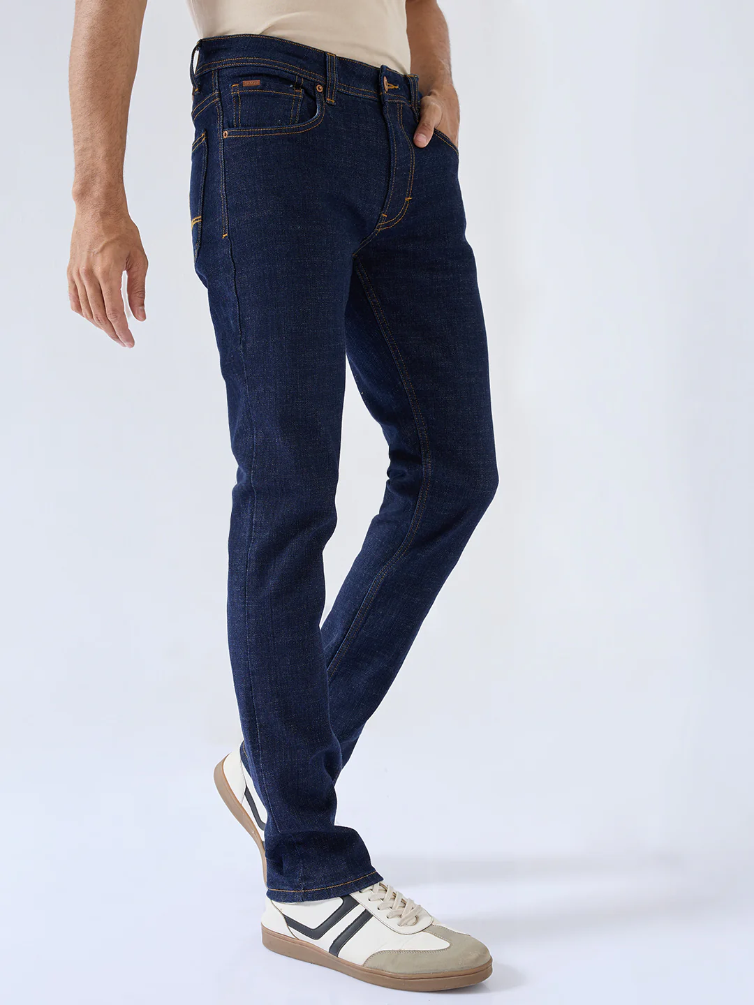 Men Rover Jeans Regular Fit Blue Mid Rise - Image 3