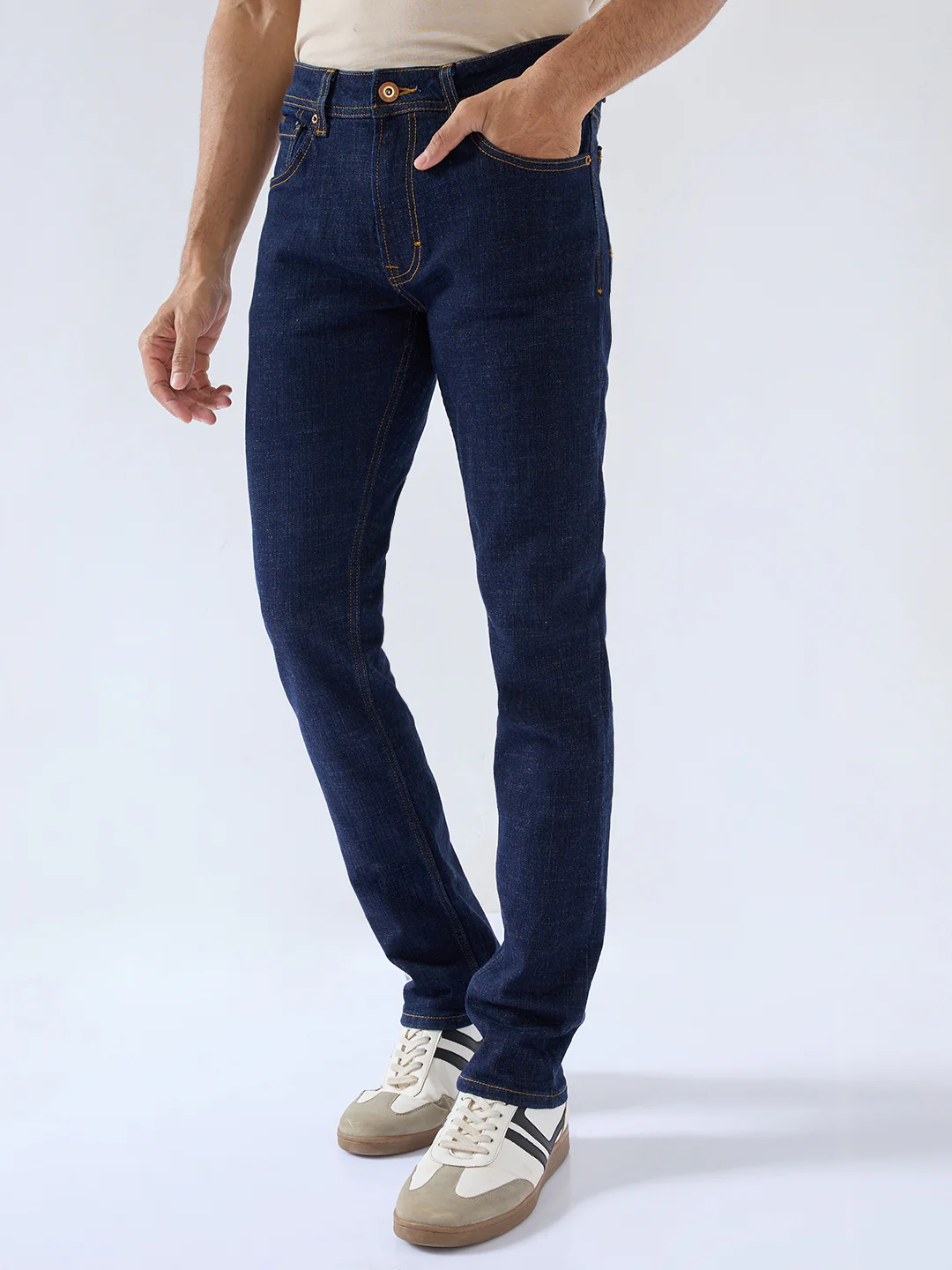 Men Rover Jeans Regular Fit Blue Mid Rise - Image 4