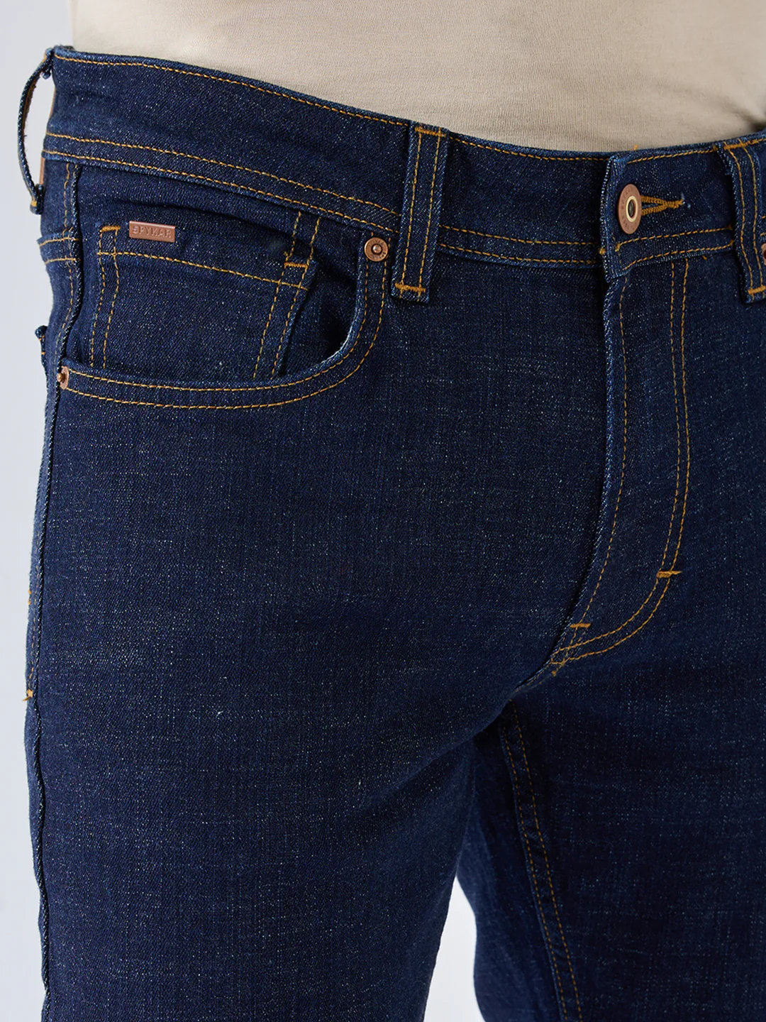 Men Rover Jeans Regular Fit Blue Mid Rise - Image 6