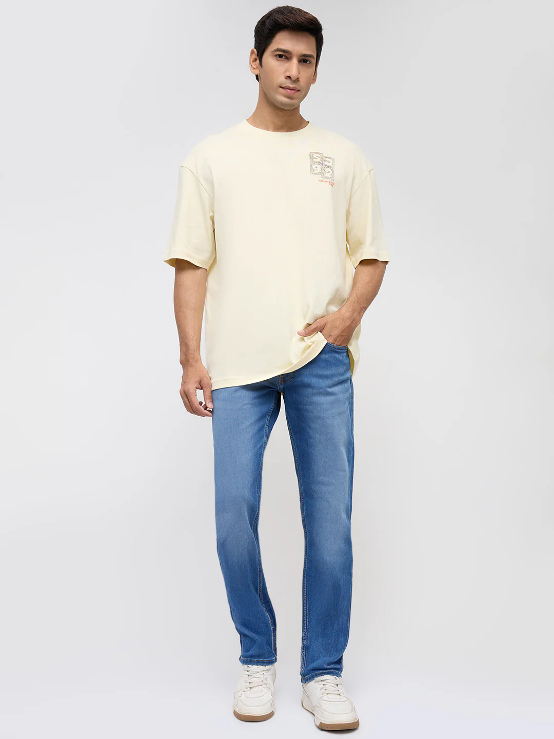 Men Rover Jeans Regular Fit Mid Blue Mid Rise