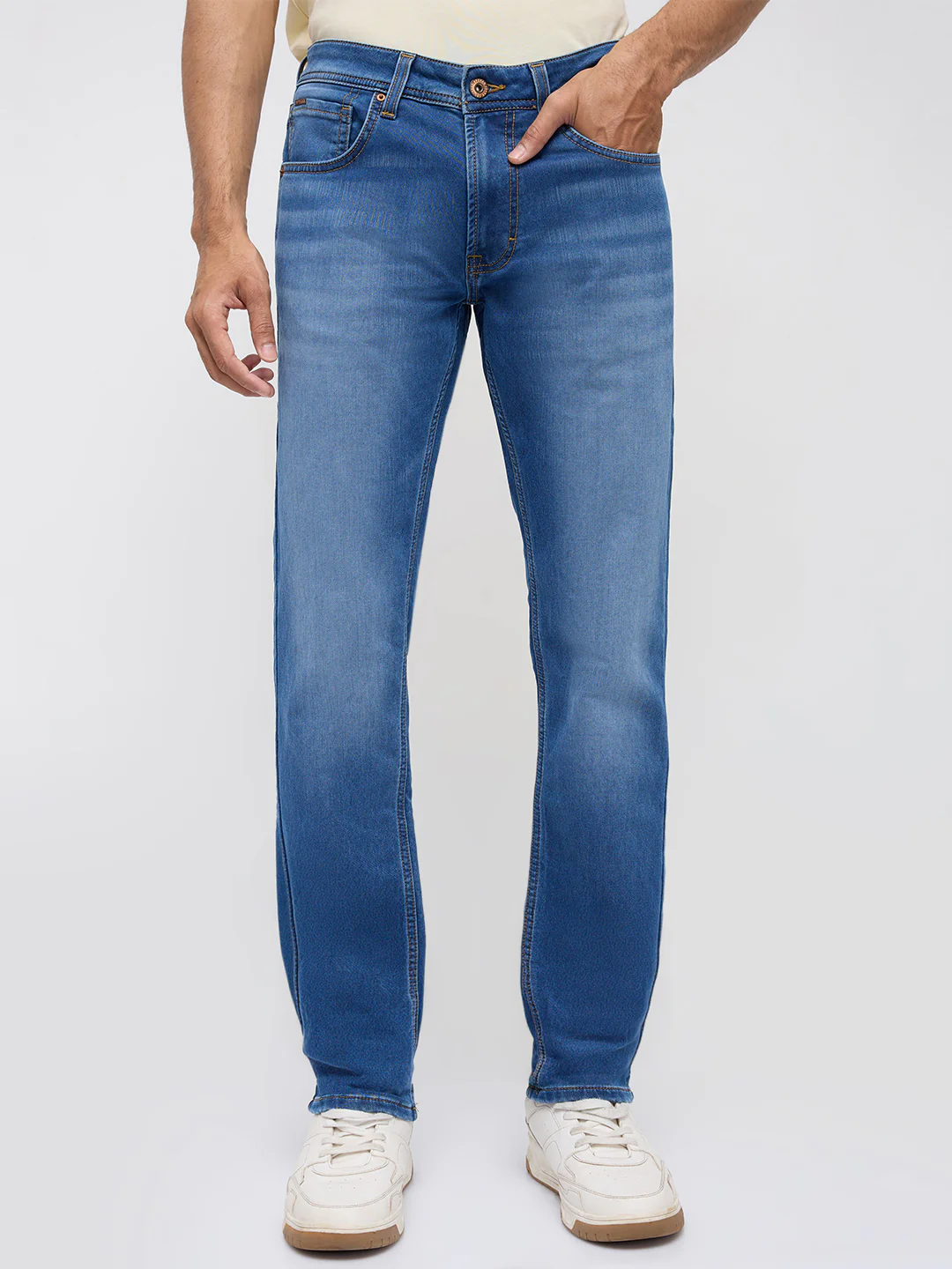 Men Rover Jeans Regular Fit Mid Blue Mid Rise - Image 2