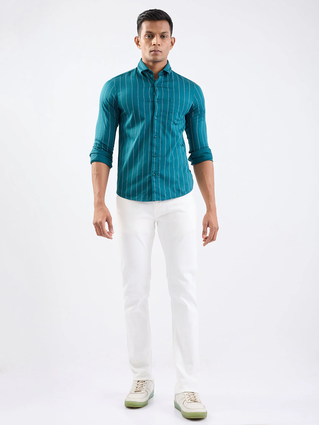 Men Jeans Regular Fit White Mid Rise - Image 5