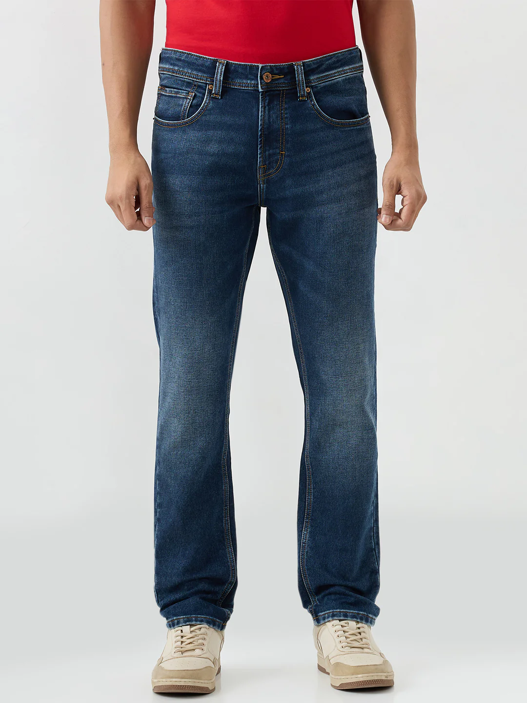 Men Rover Jeans Regular Fit Blue Mid Rise