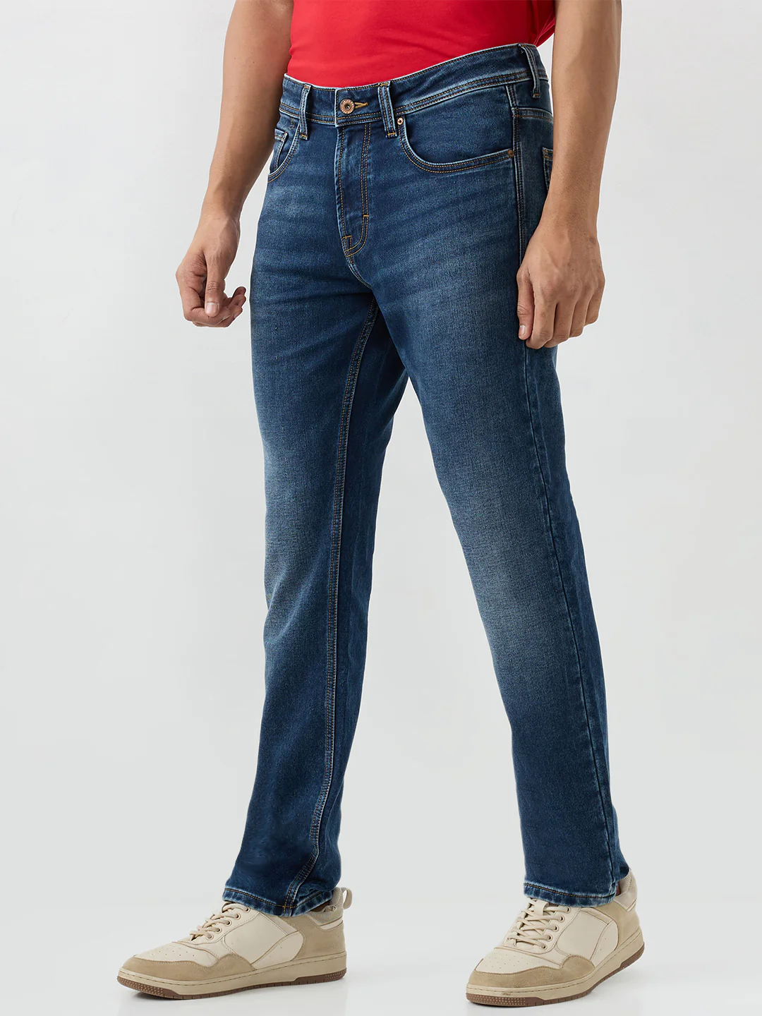 Men Rover Jeans Regular Fit Blue Mid Rise - Image 3