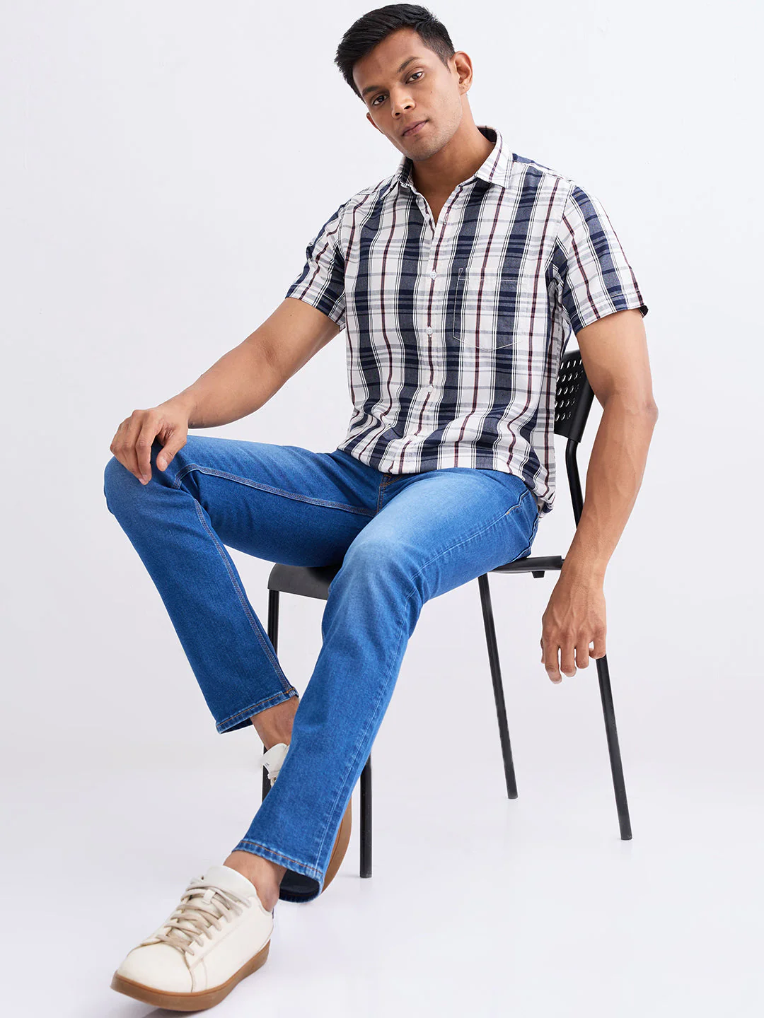 Men Jeans Regular Fit Blue Mid Rise - Image 7