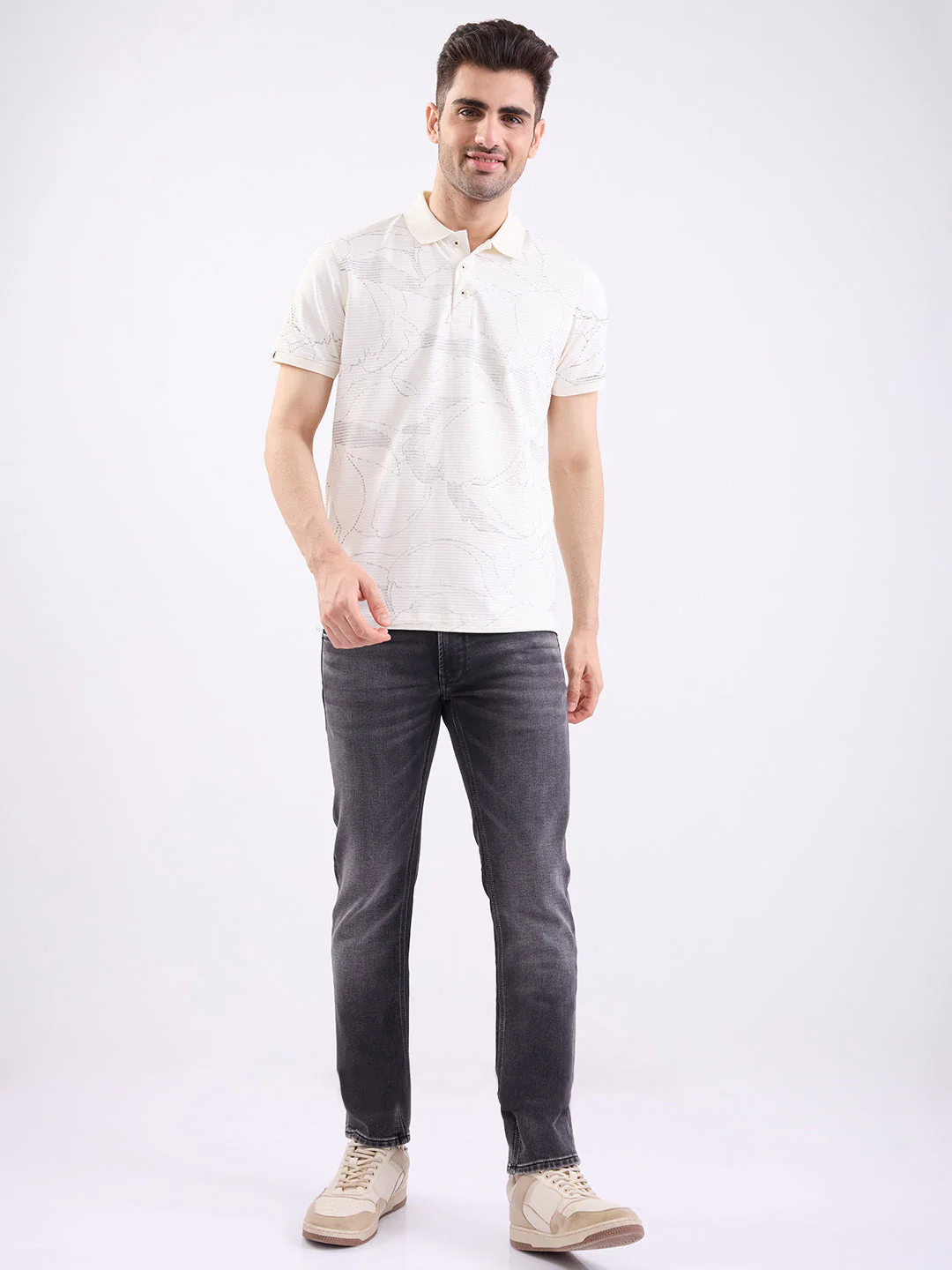 Men Jeans Regular Fit Black Mid Rise - Image 5