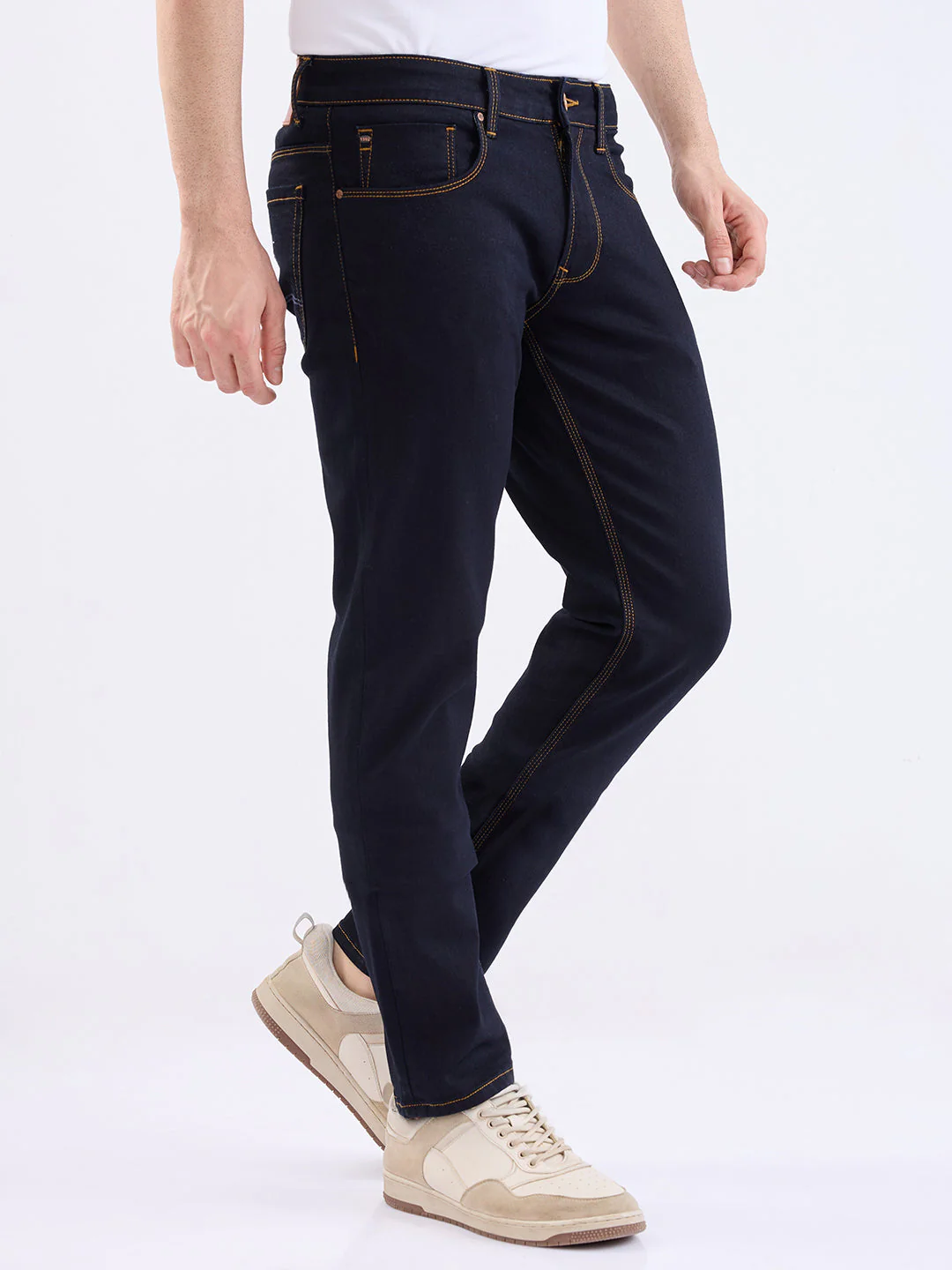Men Jeans Regular Fit Blue Mid Rise - Image 2