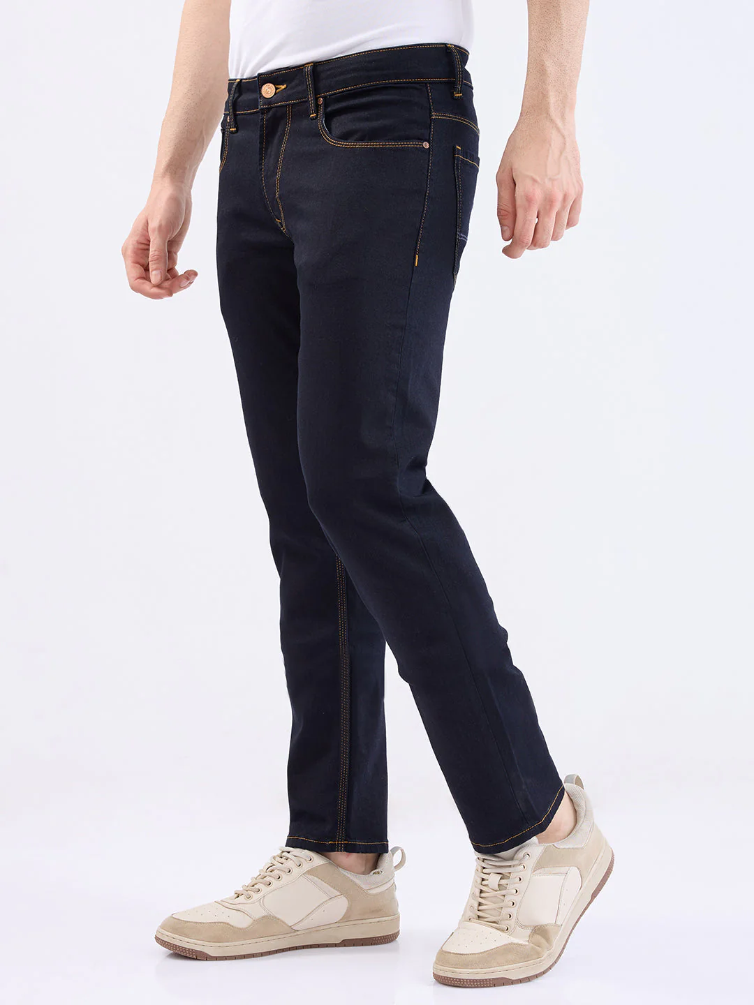 Men Jeans Regular Fit Blue Mid Rise - Image 3