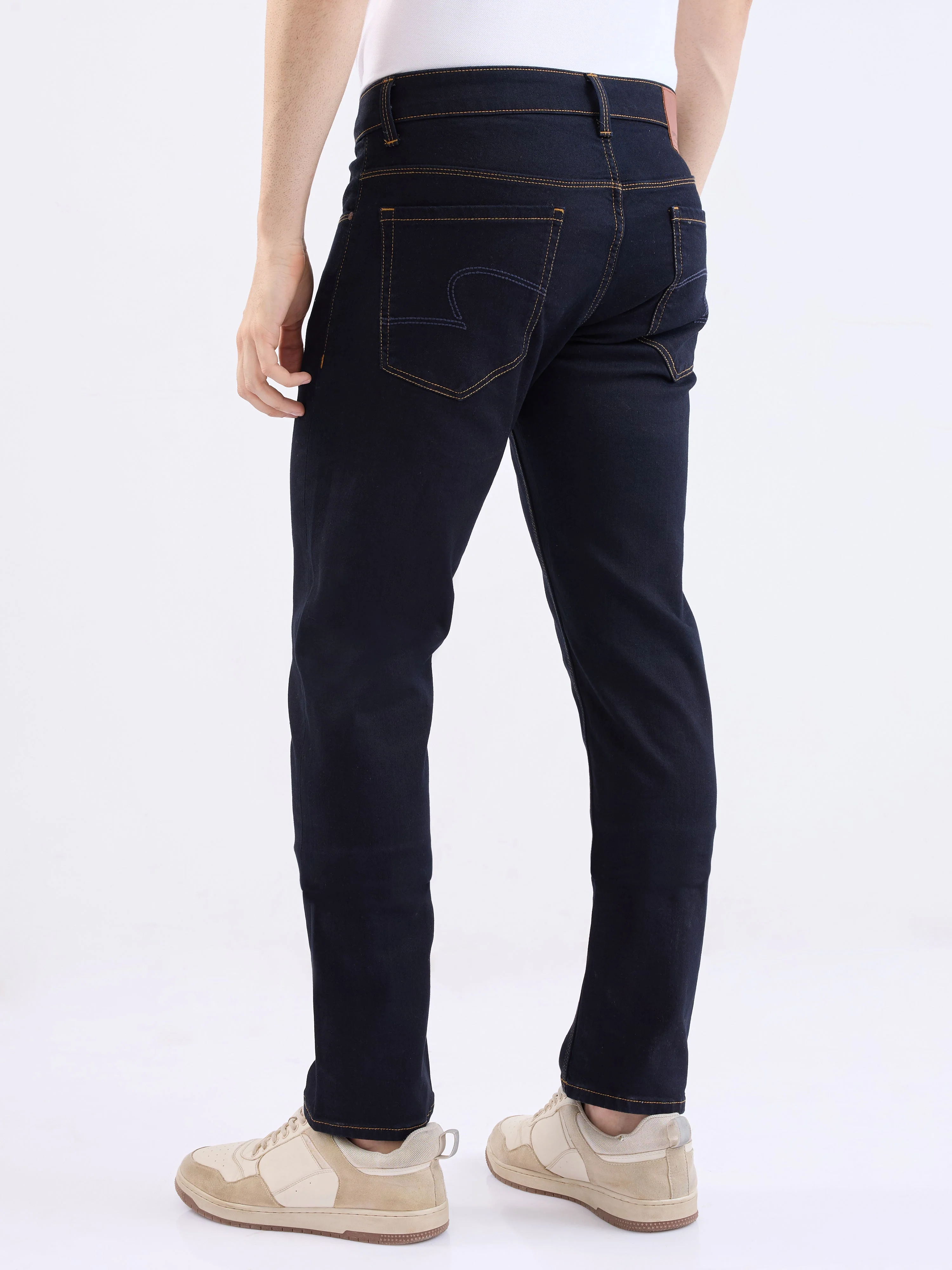 Men Jeans Regular Fit Blue Mid Rise - Image 4