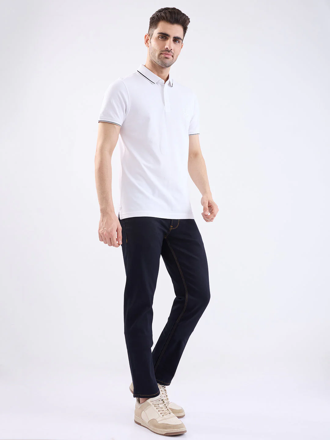 Men Jeans Regular Fit Blue Mid Rise - Image 5