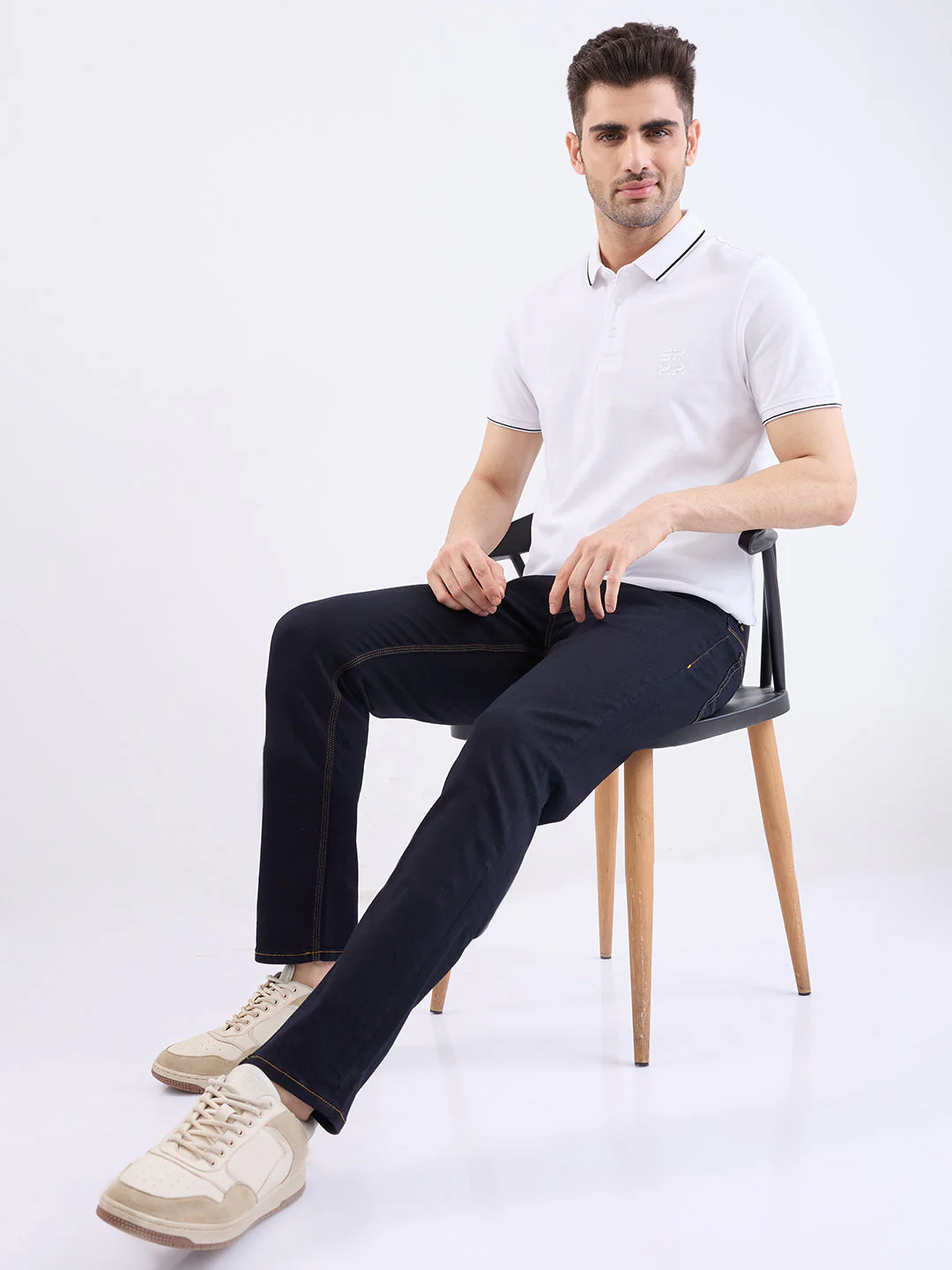 Men Jeans Regular Fit Blue Mid Rise - Image 7