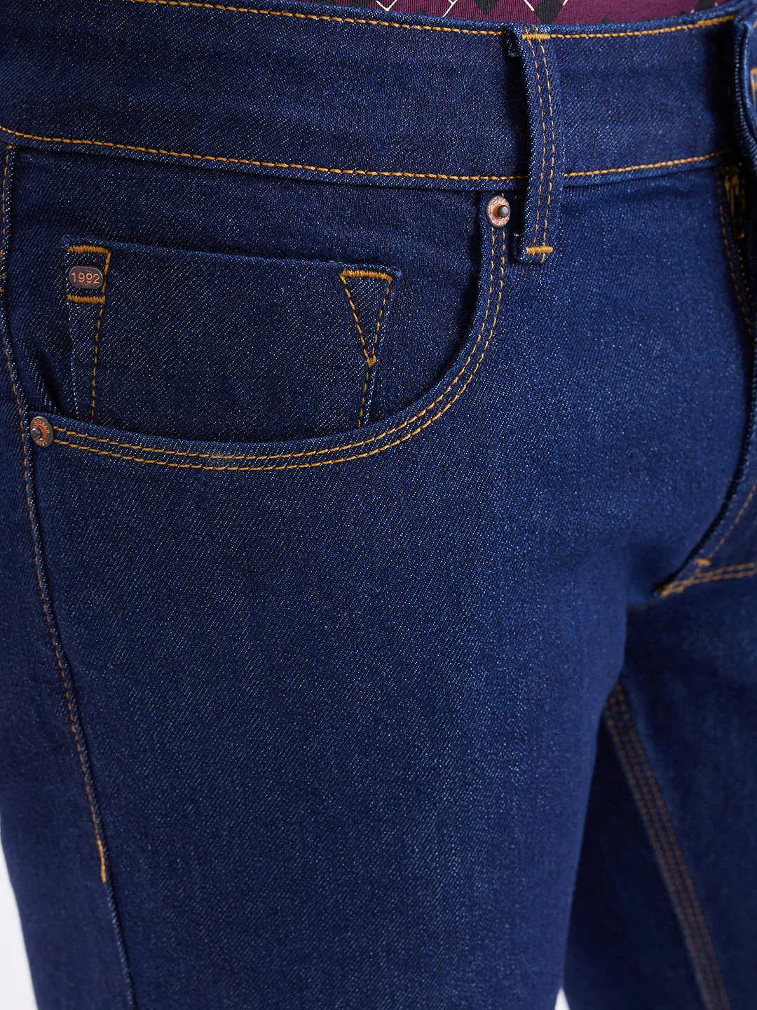 Men Jeans Regular Fit Blue Mid Rise - Image 6