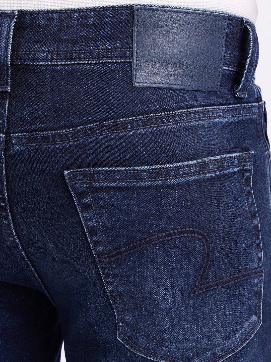 Men Jeans Regular Fit Dark Blue Mid Rise - Image 8