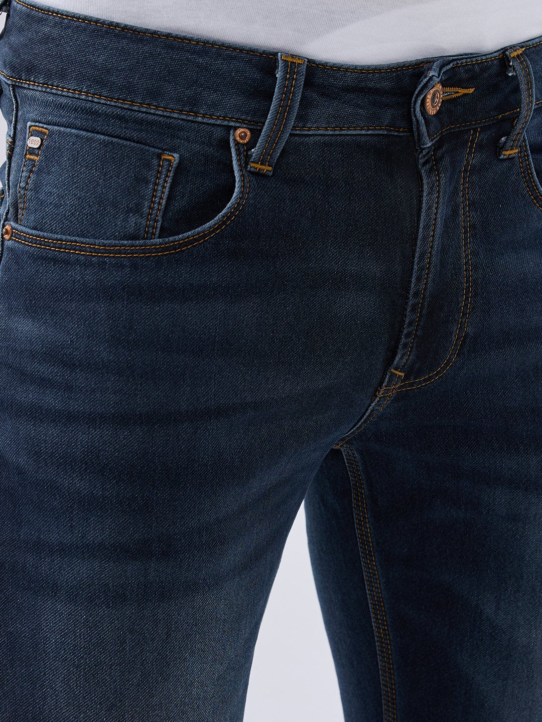 Men Rover Jeans Regular Fit Blue Mid Rise - Image 6