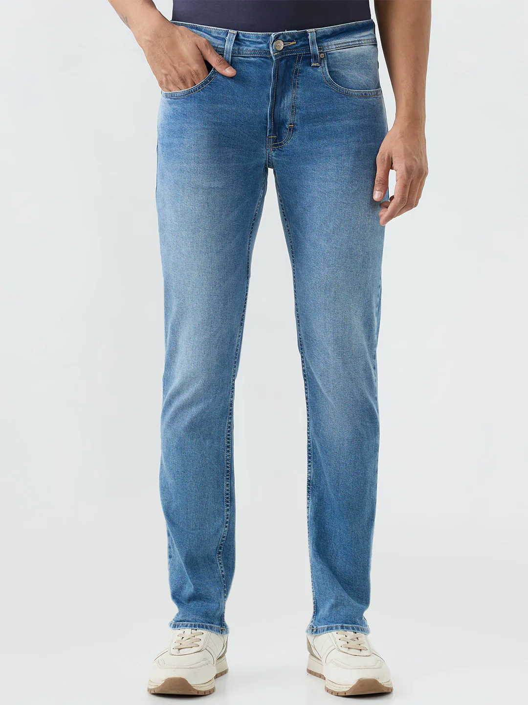 Men Rover Jeans Regular Fit Blue Mid Rise
