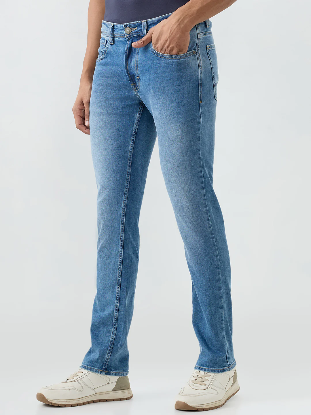 Men Rover Jeans Regular Fit Blue Mid Rise - Image 3