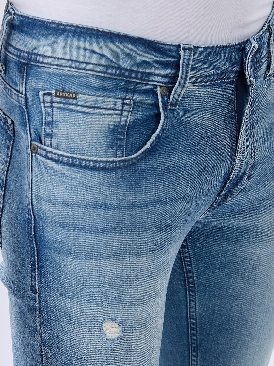 Men Rover Jeans Regular Fit Blue Mid Rise - Image 6