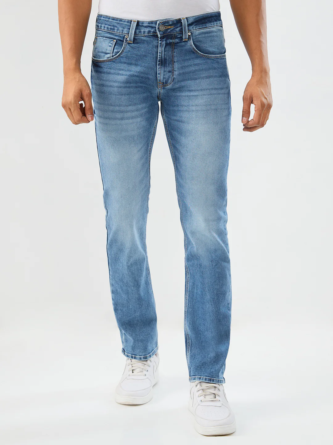 Men Rover Jeans Regular Fit Light Blue Mid Rise
