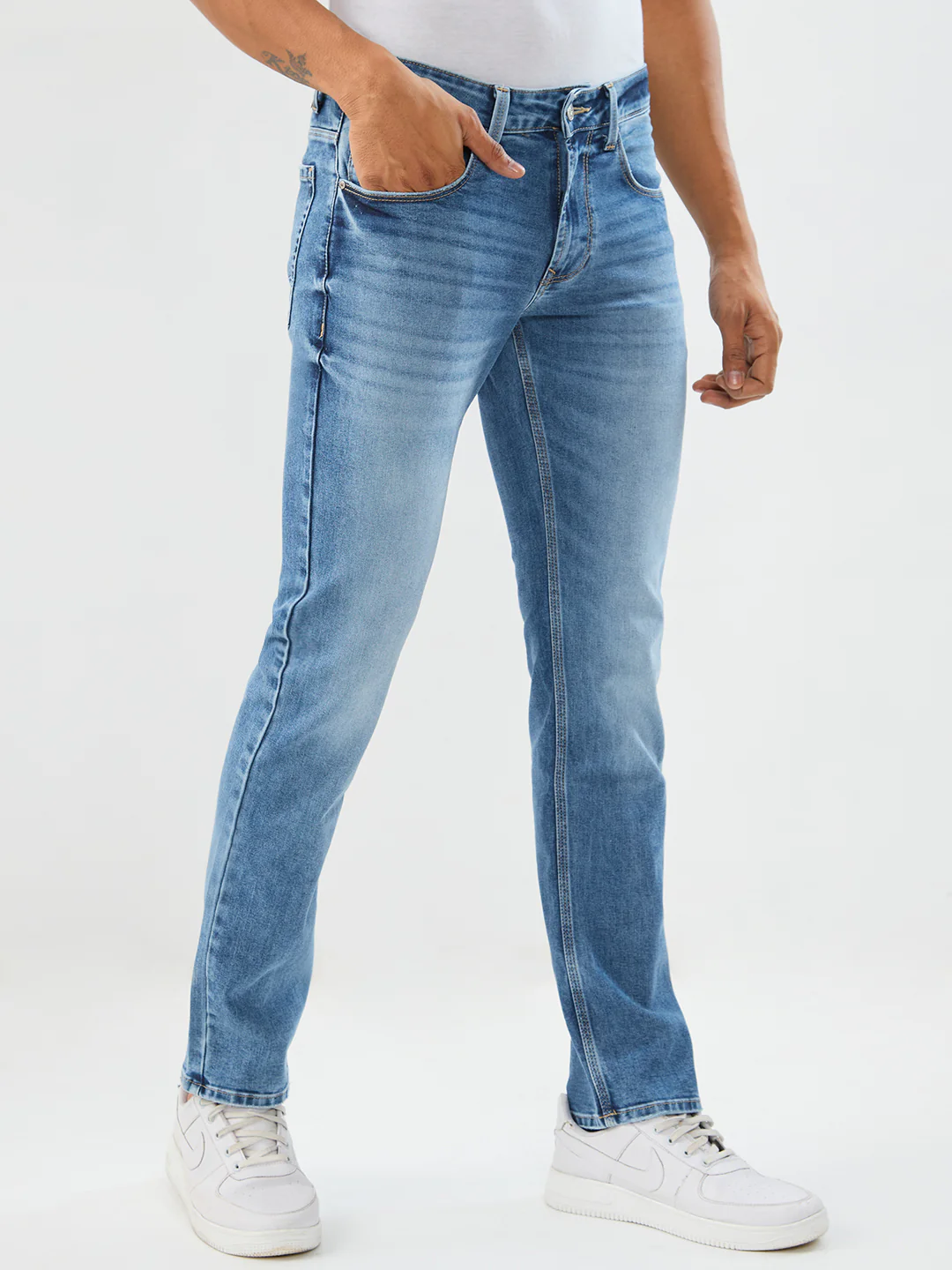 Men Rover Jeans Regular Fit Light Blue Mid Rise - Image 2