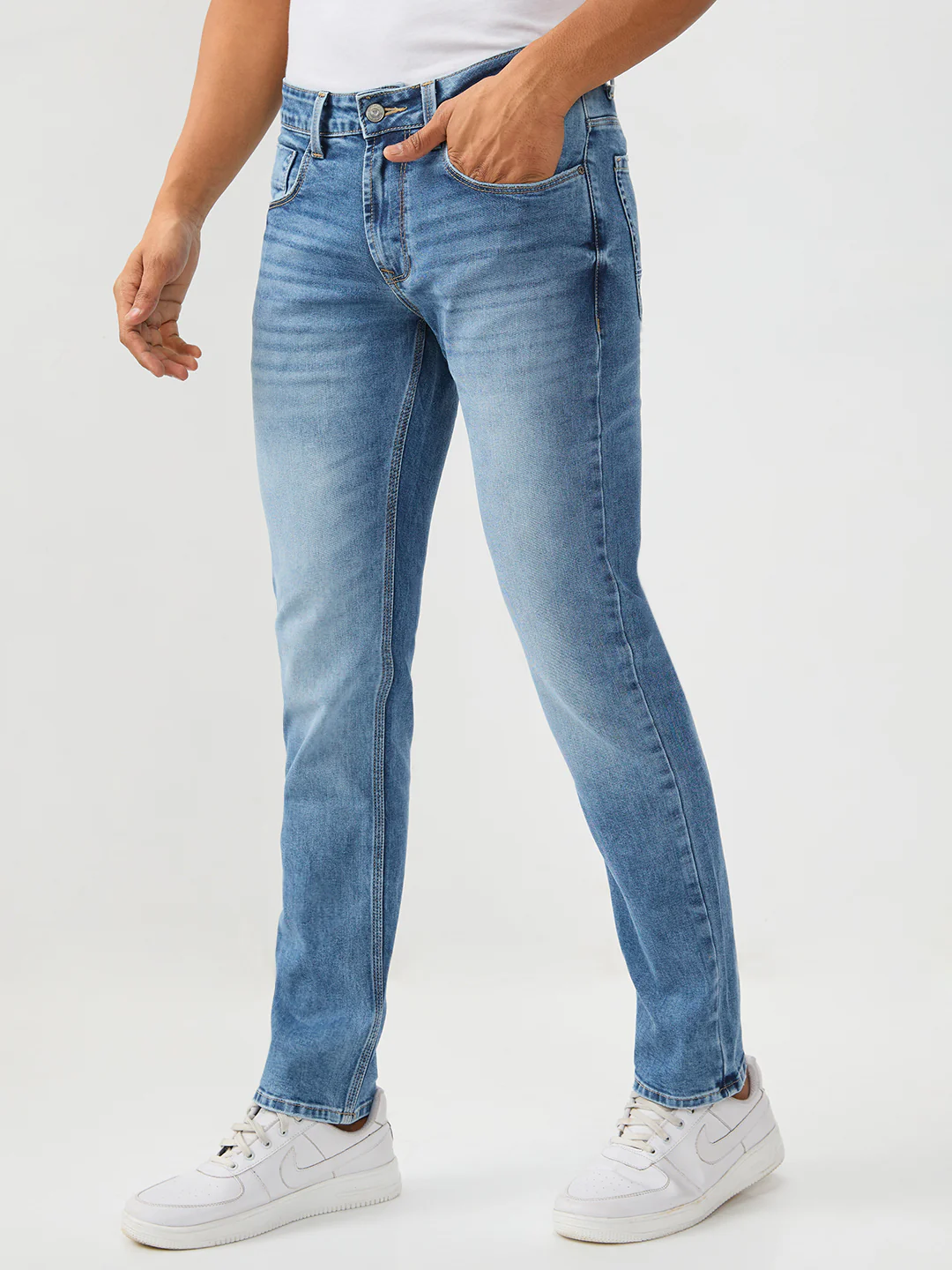 Men Rover Jeans Regular Fit Light Blue Mid Rise - Image 3