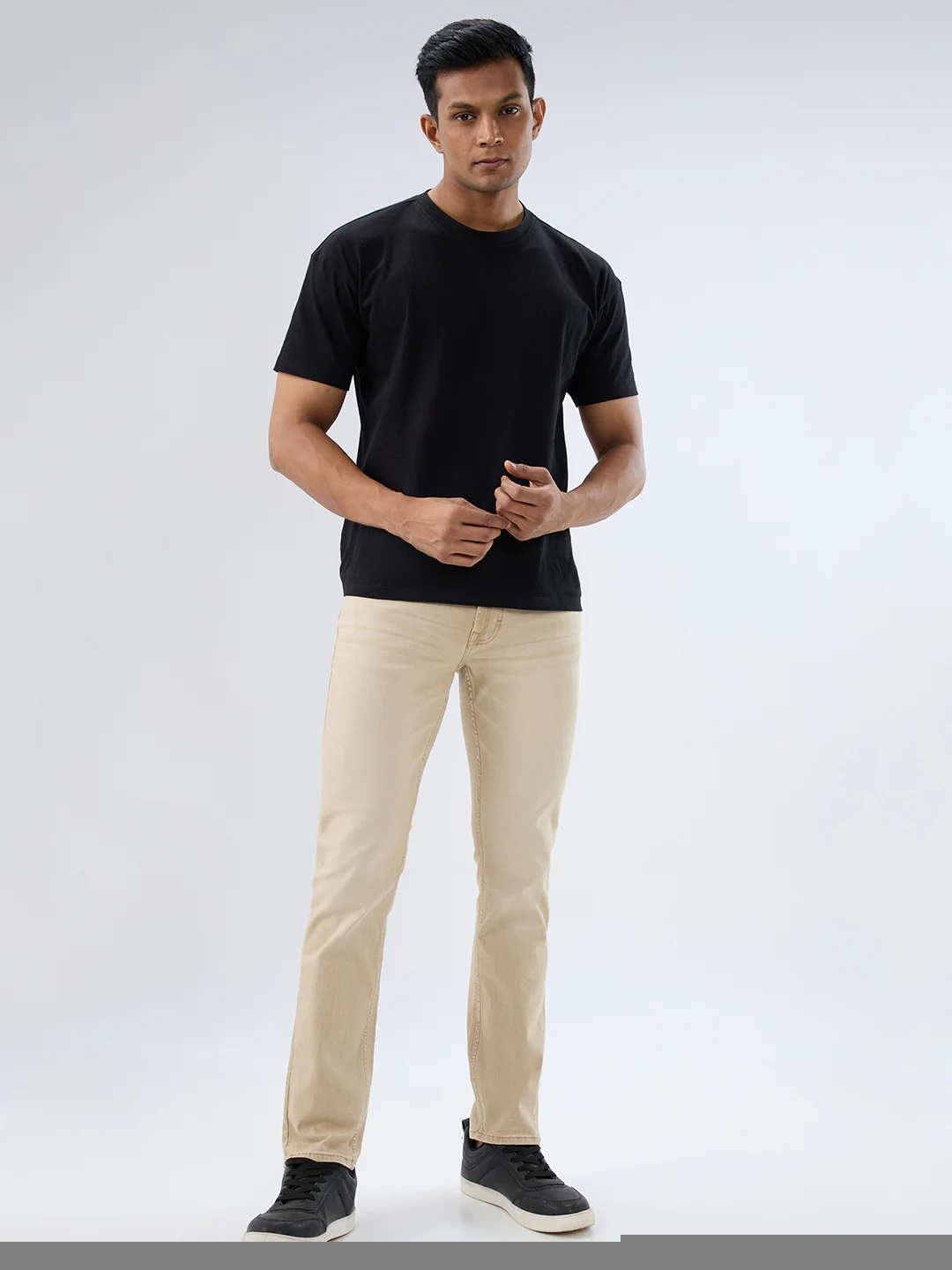 Men Rover Jeans Regular Fit Sand Mid Rise - Image 5
